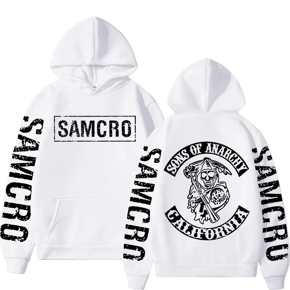 Sons of Anarchy bedruckter Hoodie, Gothic-Retro-Fleece-Sweatshirt für Männer und Frauen, lässiger Pullover für Herbst und Winter. – Detail 2