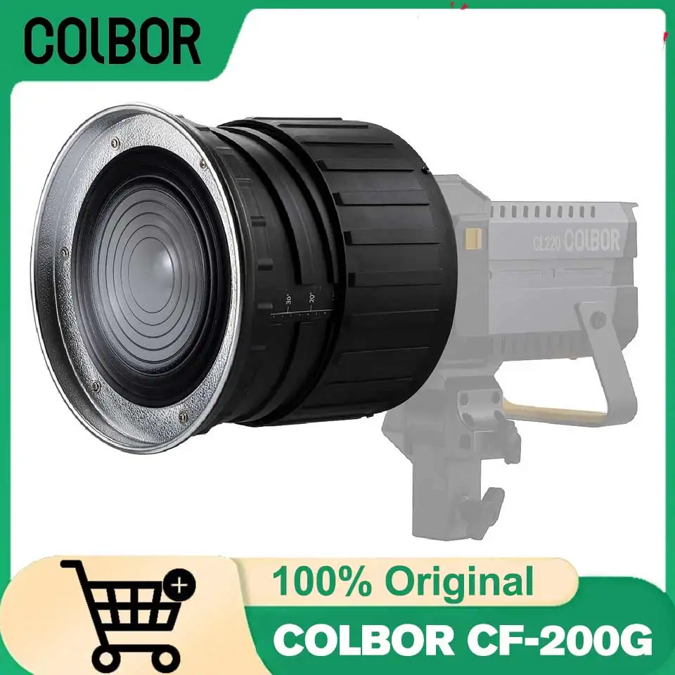 

COLBOR CF-200G Adjustable Fresnel Lens 12-40° Focusing Fresnel for CL220 & CL330 Series COB LED Video Light for YouTube TikTok