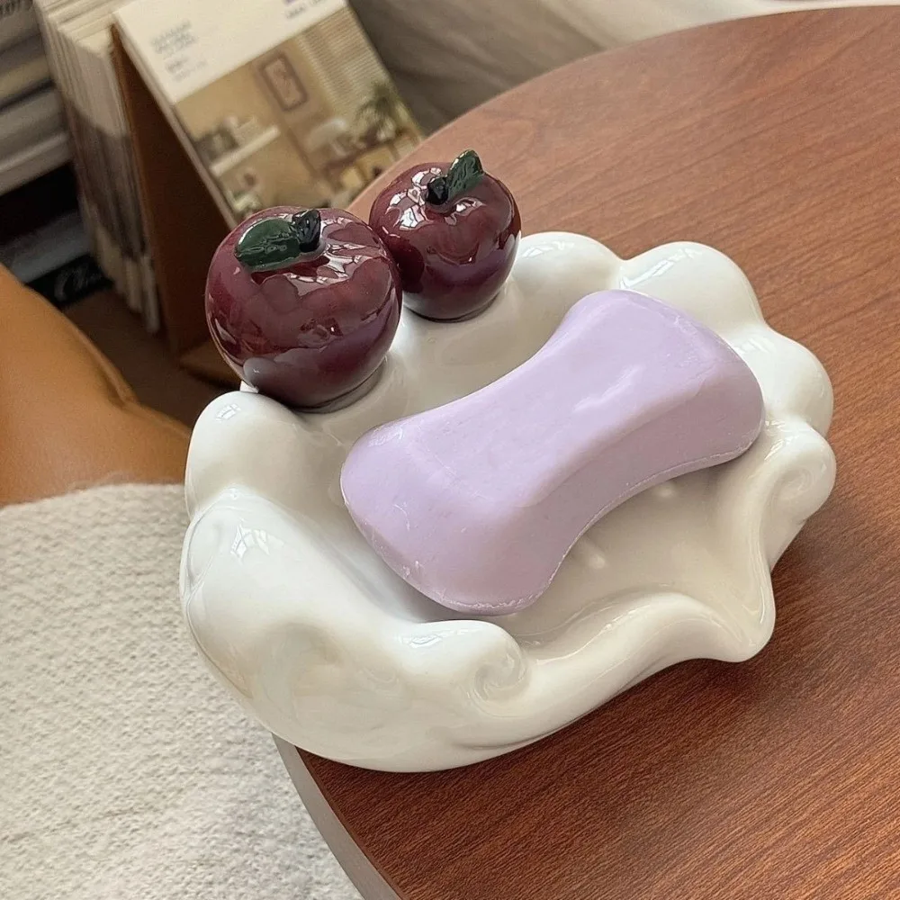 

Modern Light Luxury Snake Fruit Soap Dish Stylish Decorative Ceramic Soap Box Non-Slip Waterproof Draining Soap Dish Sink Area
