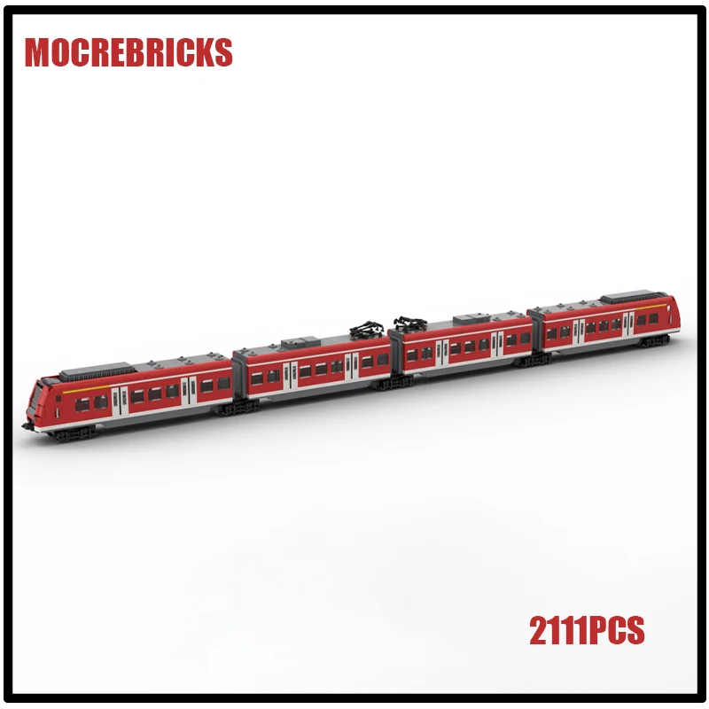 City High Speed Trains Series Br 424 Passenger Carriage Railway Locomotive Building Blocks Assembly Model Kid's Bricks Toy Gifts