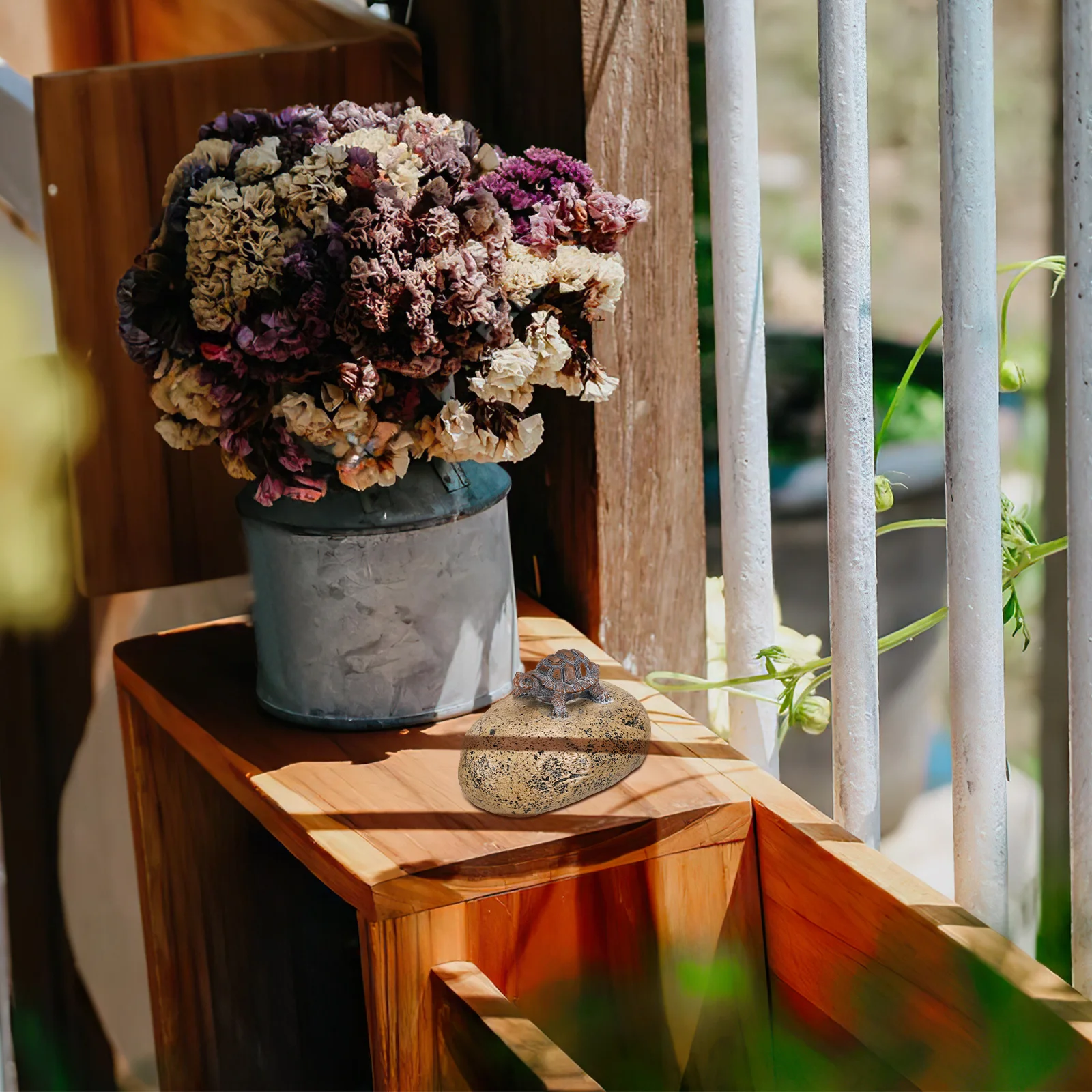 صندوق مفاتيح من الراتنج، تصميم سلحفاة صخرية نابضة بالحياة، حامل مفاتيح خارجي، تخزين مخفي، ديكور حديقة، مقاوم للماء، آمن #2