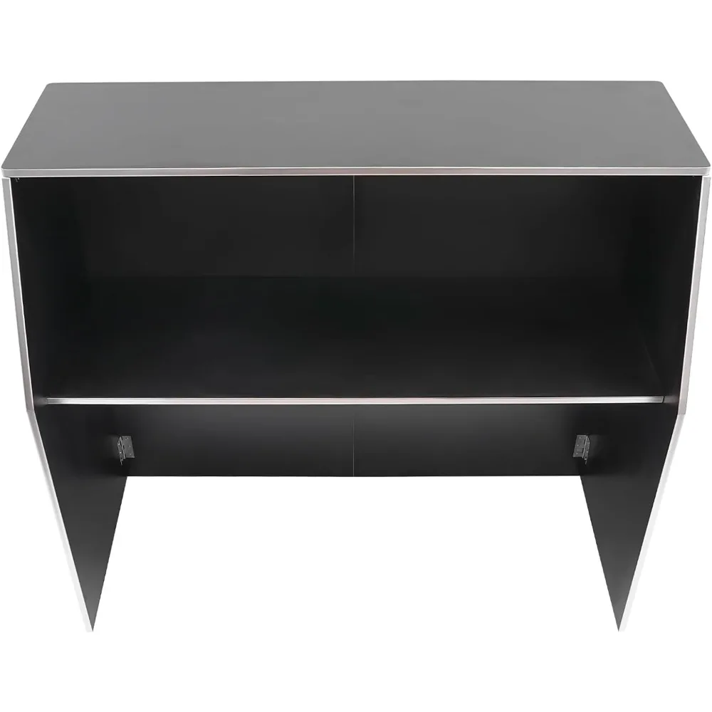 Meja Lipat Portabel - Kapasitas 110 lbs untuk Acara Luar Ruangan dan Dalam Ruangan, Pernikahan, dan Katering (Hitam)