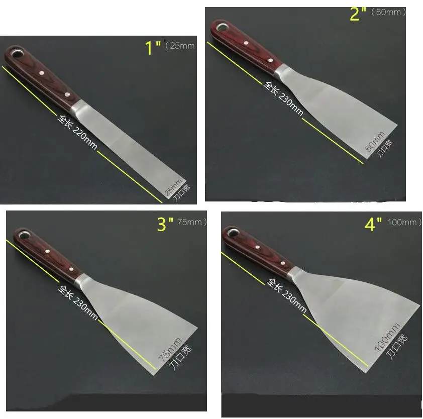 Imagem -02 - Putty Raspador Faca Wall Plastering Trowel Blade Shovel Drywall Mão Ferramentas de Construção Alta Qualidade Aço Inoxidável