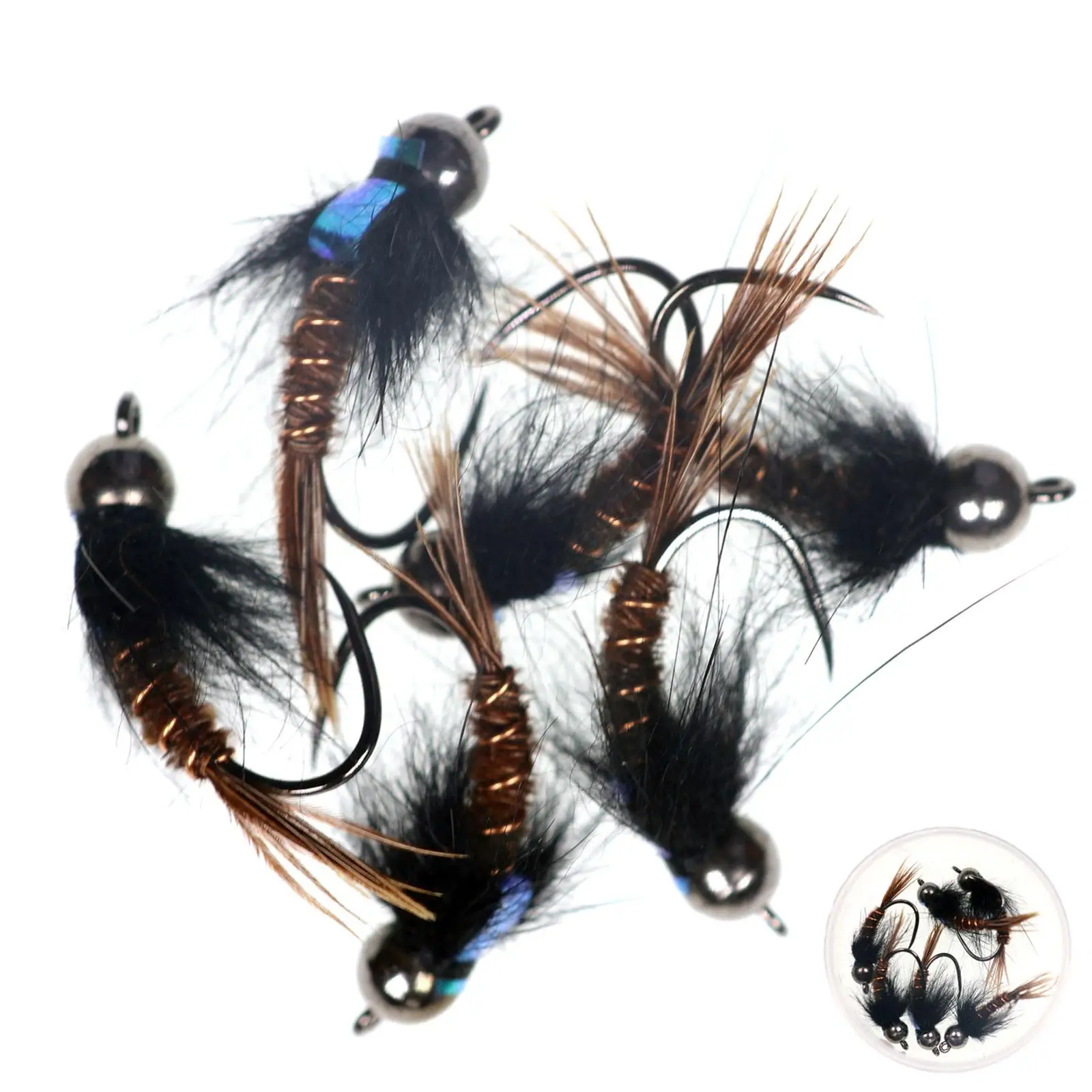 Set de Señuelos de Cola de Faisán Flash Back, Moscas Artificiales Realistas para Pesca con Mosca, para Trucha en Lago