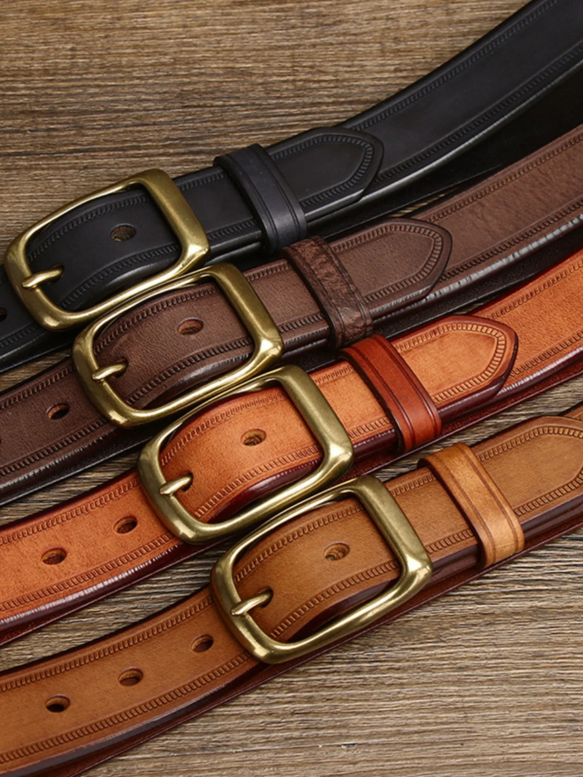 レトロマットエンボスレザーベルトメンズトップレイヤー牛革ファッション学生韓国トレンドウエストベルトカジュアルスタイルユニバーサルジェンダー