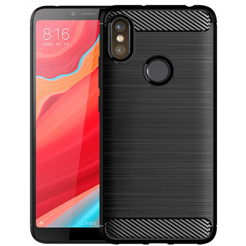 Shockproof Carbon Fiber Case for Redmi S2 Y2 Brushed Texture Rubber Silicone Case for xiaomi redmi y2 s2 Soft Phone Cover