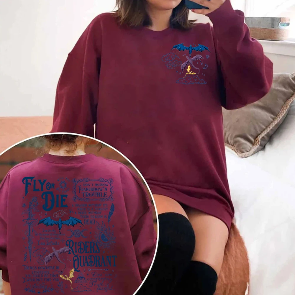 Basgiath War College Fourth Wing Hoodie Wing Leader Sweatshirt Iron Flame Shirt Women Sweatshirts for Book Lovers Women Clothing