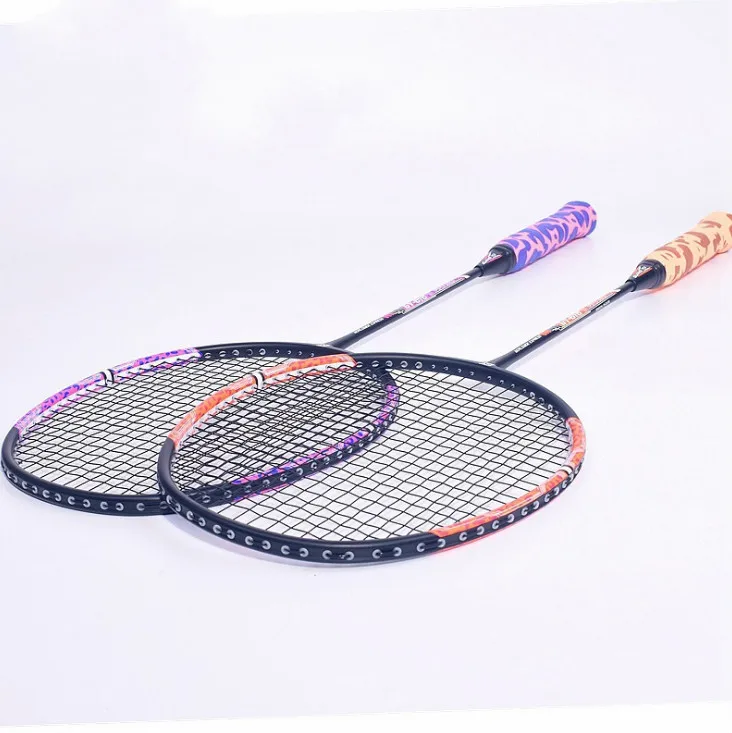 Wholesale customized high quality training level glass carbon mixed fiber badminton racket