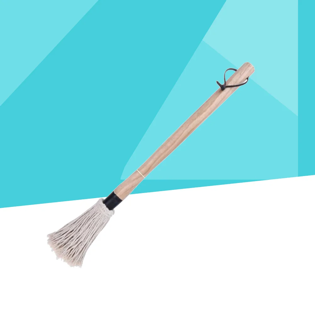 

19 Inch Cotton Thread Bbq Brush Wooden Handle Heat Resistant Basting Oil Sauce for Barbecue Meat Cakes Pastries