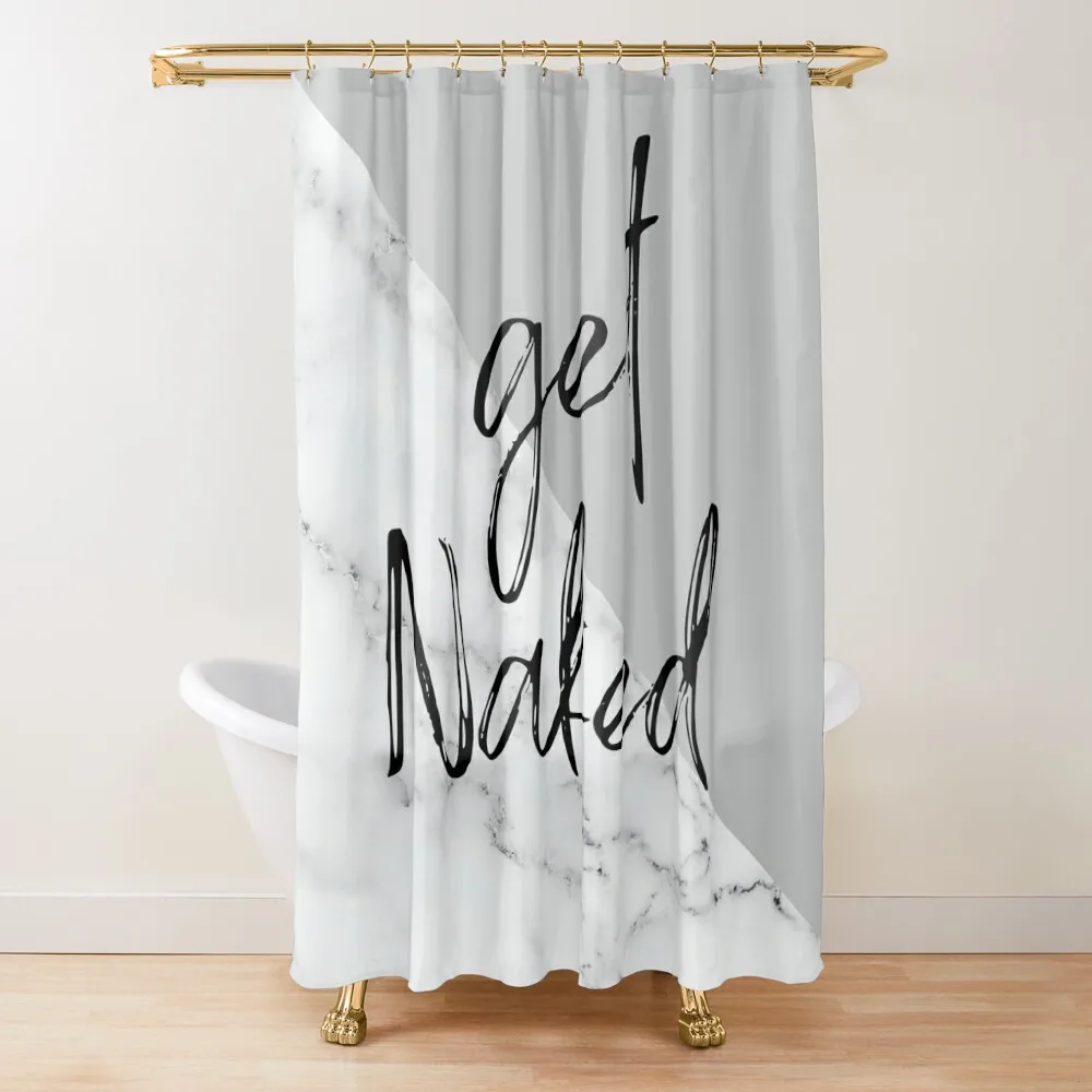 

Get Naked Funny Bathroom Prints - Marble Gray Shower Curtain Set For Bathroom Luxury Bathroom Curtain