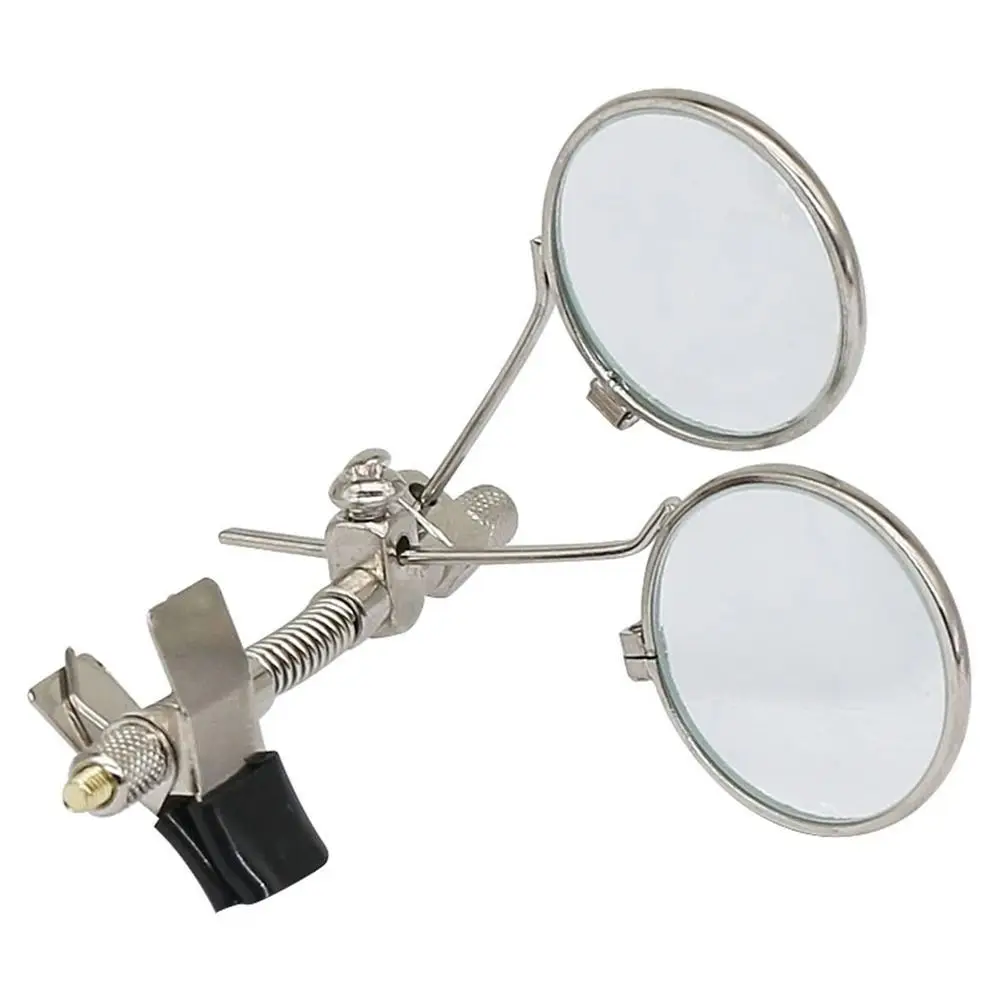 10X Diameter 25mm Stainless Steel Double Lenses Magnifying Glass Clip Magnifier Monocular Magnifier For Watchmakers Jewellers