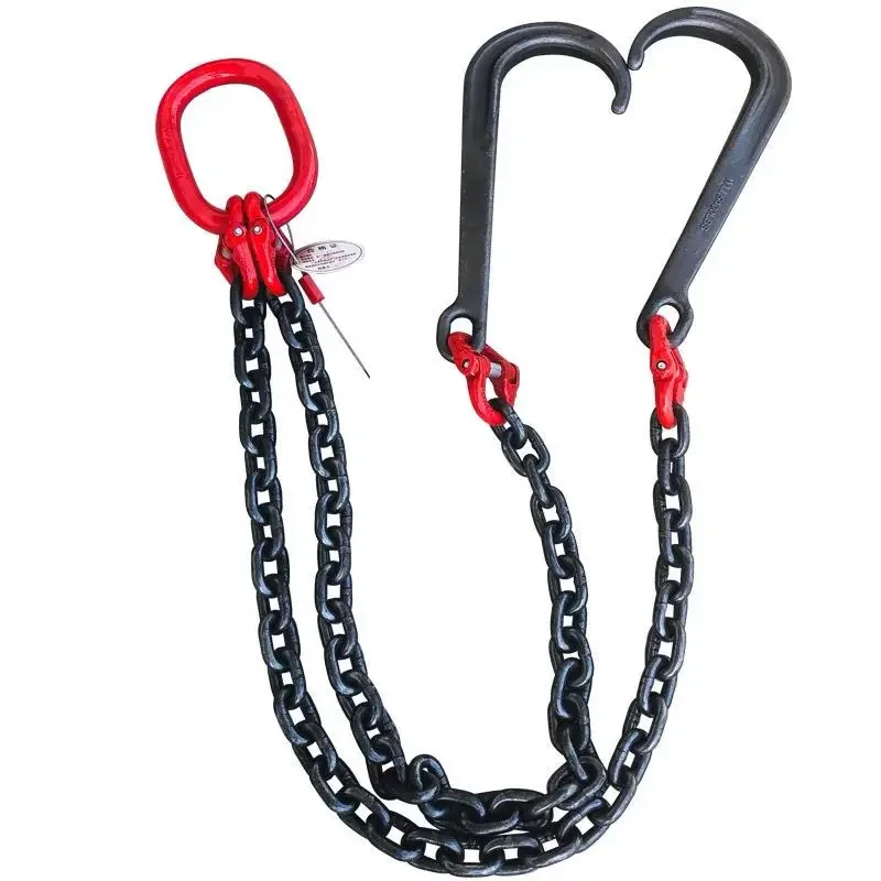 

Wrecker rescue car manganese steel chain trailer hook J-shaped hook double hook trailer chain grab hook opening front axle tow