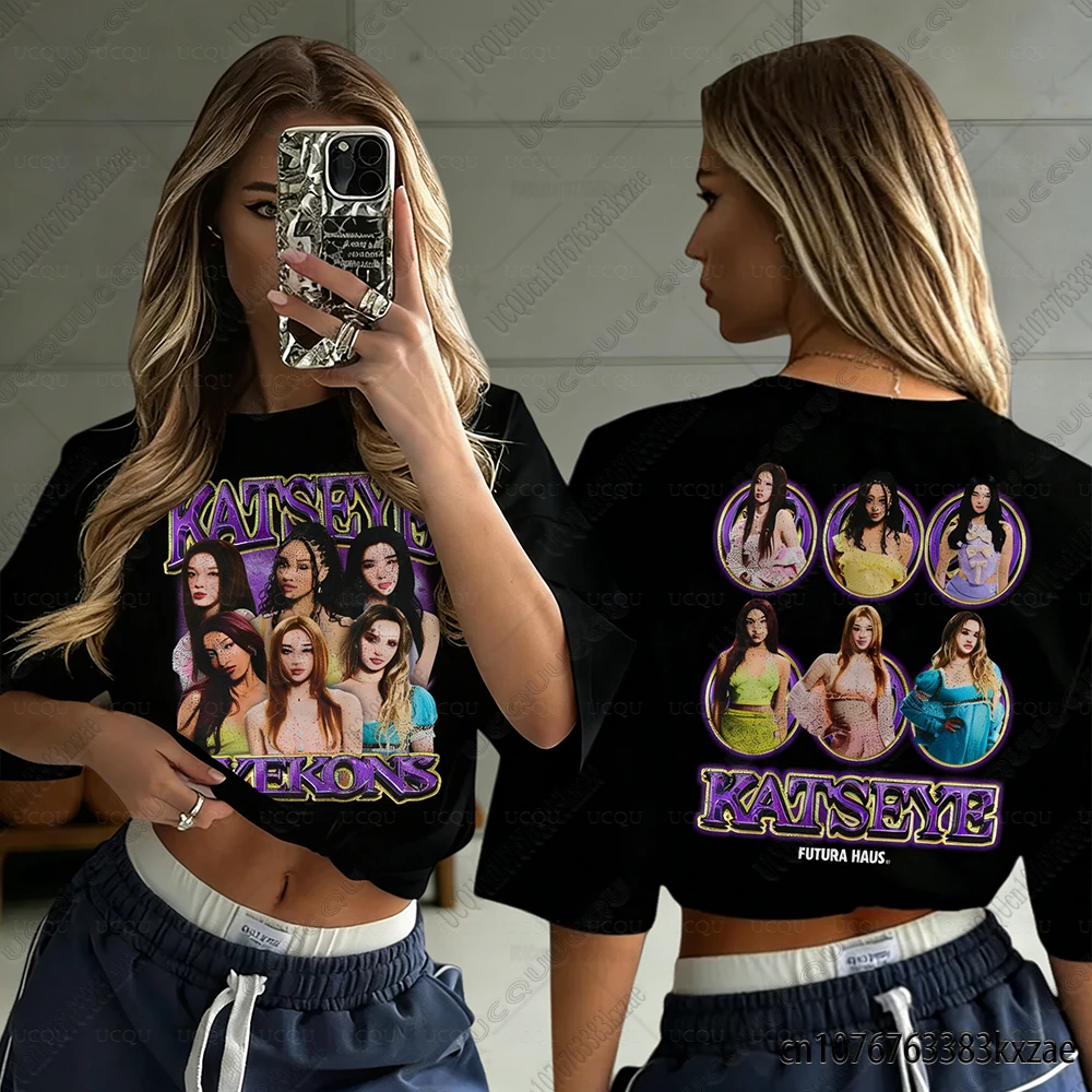 Vintage Koreaanse Stijl Katseye Gnarly T-shirts Kpop Mode Mannen Vrouwen Populaire T-shirt Oversized Katoenen T-shirts Y2K Streetwear