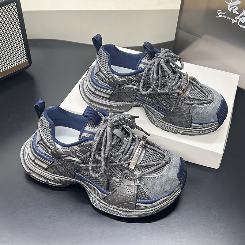 

Genuine Leather Thick-Soled Dad Shoes for Women2025Autumn New Comfortable Versatile Retro Height-Increasing Casual Sneakers