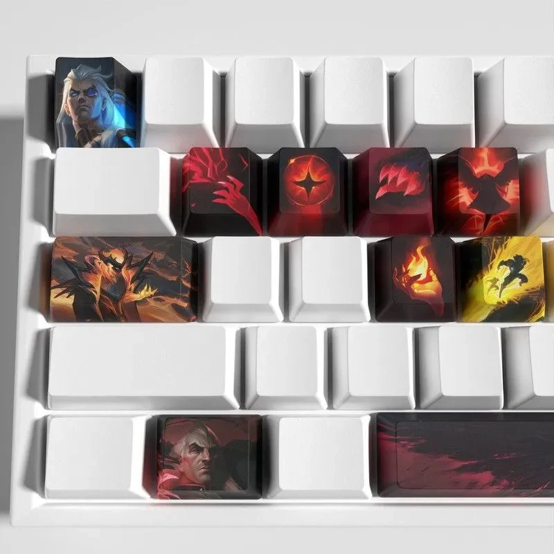 LOL Swain Cute Cartoon Crow League of Legends Kawaii OEM PBT Keyboard Keycaps Lovely Periphery Tabletop Decoration Holiday Gifts