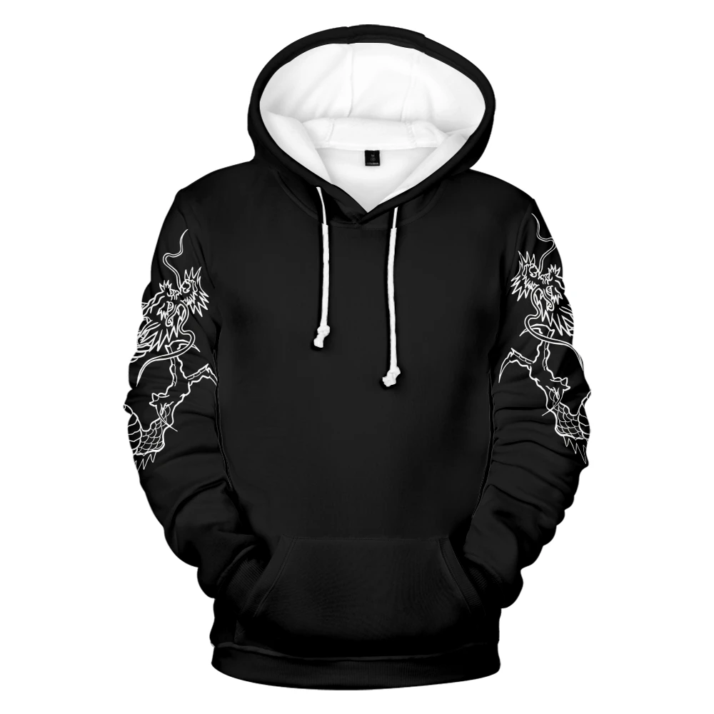 Felpe con Grafica del Drago Cinese per Uomo/Donna, Stile Harajuku, Moda in Pile, Tuta Sportiva, Abbigliamento Maschile