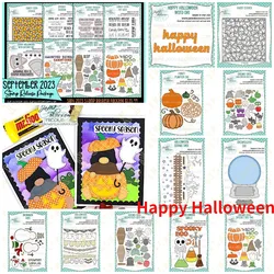 Happy Halloween Gnome Metal Cutting Dies Clear Stamps Stencil for Making Card Scrapbook Embossed Paper Album Diy Craft Mould