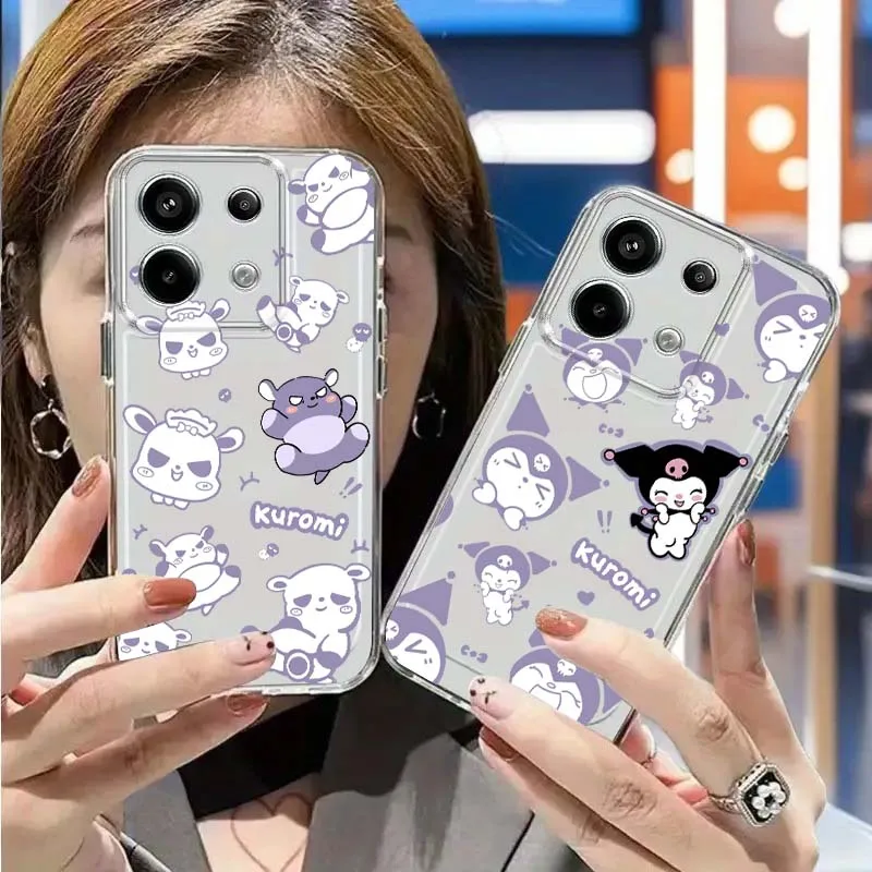 

Graffiti Purple Kuromi Baku For Redmi Note 15 14 13 12 12R 11E Pro Plus Turbo 4G 5G Space Shell Phone Case