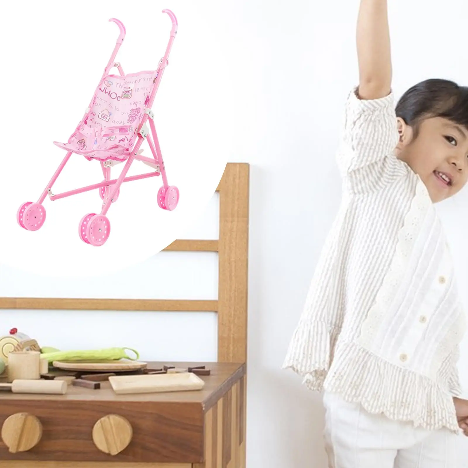 الأطفال دمية عربة ملحقات لعبة مسرح لعبة تفاعلية الدمى الناقل عربة لعب الأدوار للأعمار 3 سنوات من العمر هدايا الحفلات #4