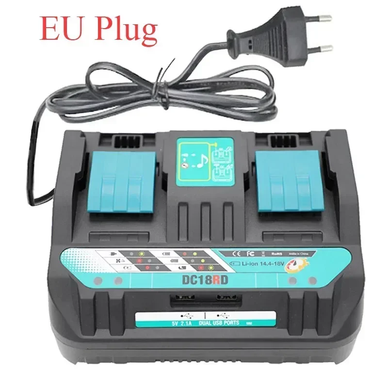 2 Port Li-Ion Battery Charger For Makita For Bosch For Dewalt For Milwaukee 14.4V 18V 20V DC18SF DCB102 BS1418 BL1830 AL1860