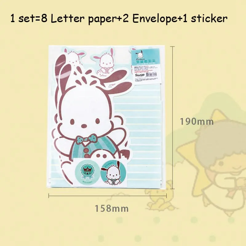 Imagem -04 - Sanrio Melody Kuromi Envelope Grupo Little Twin Stars Festival Mensagem Cartão Memo Pad Material Escolar Kids Gift 16 Conjuntos por Lote