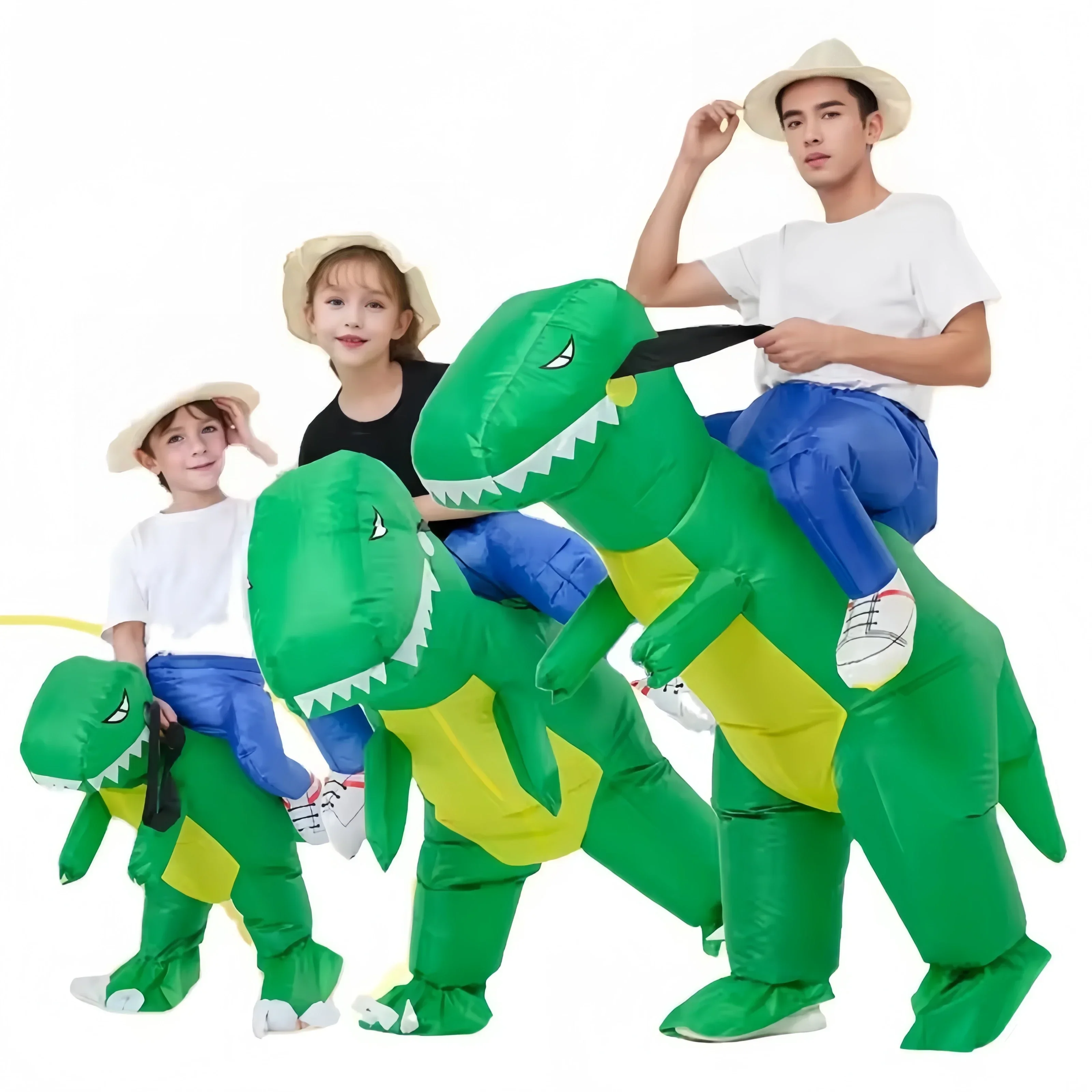 Dinosaur Inflatable Costume Riding Jumpsuit Cosplay Dino Funny Dress Costumes for Girls Boys Kids And Adult Purim Halloween