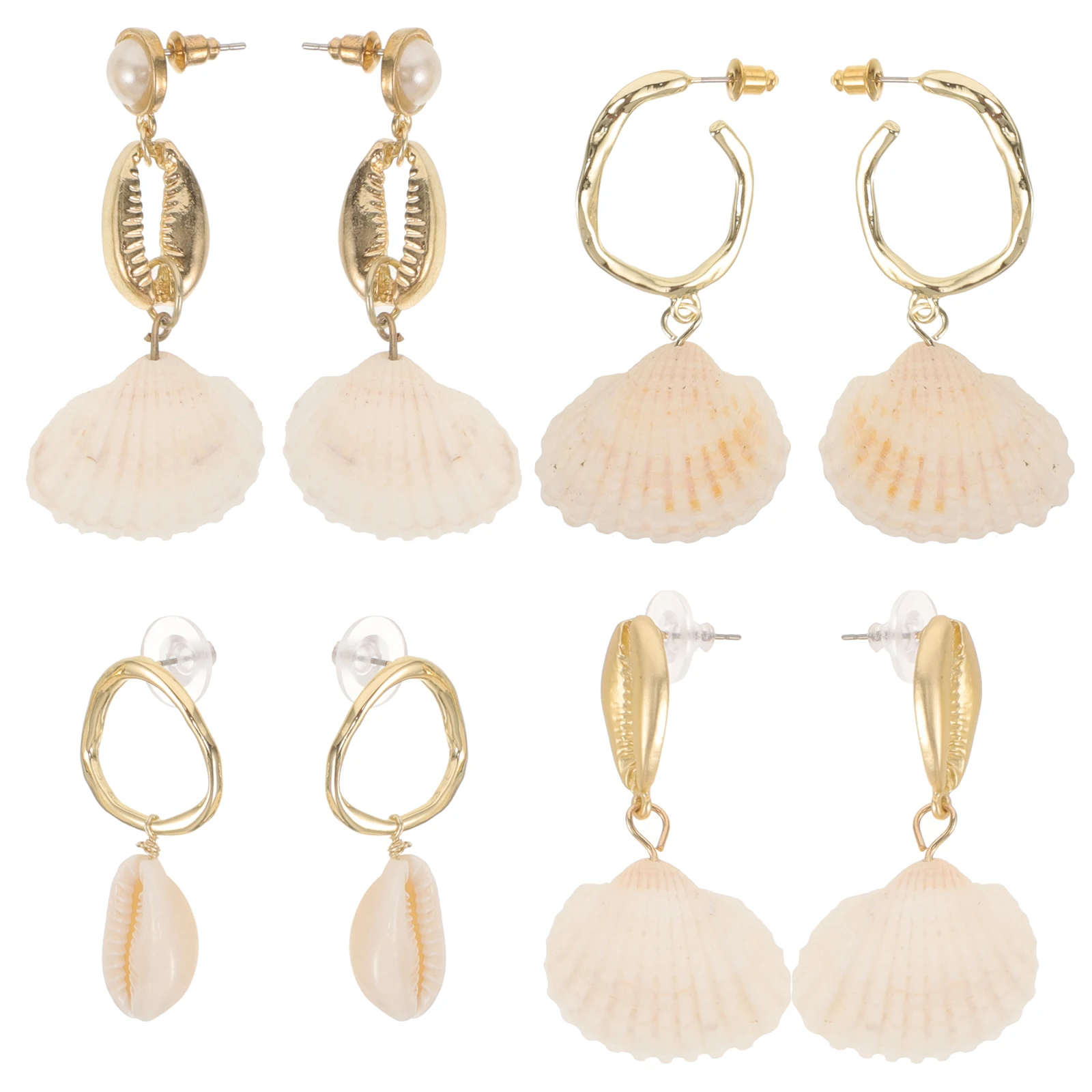 

Pearl Shell Earrings Seashell Jewelry Cute Dangle for Women Trendy Alloy Drop Bohemian Accessories