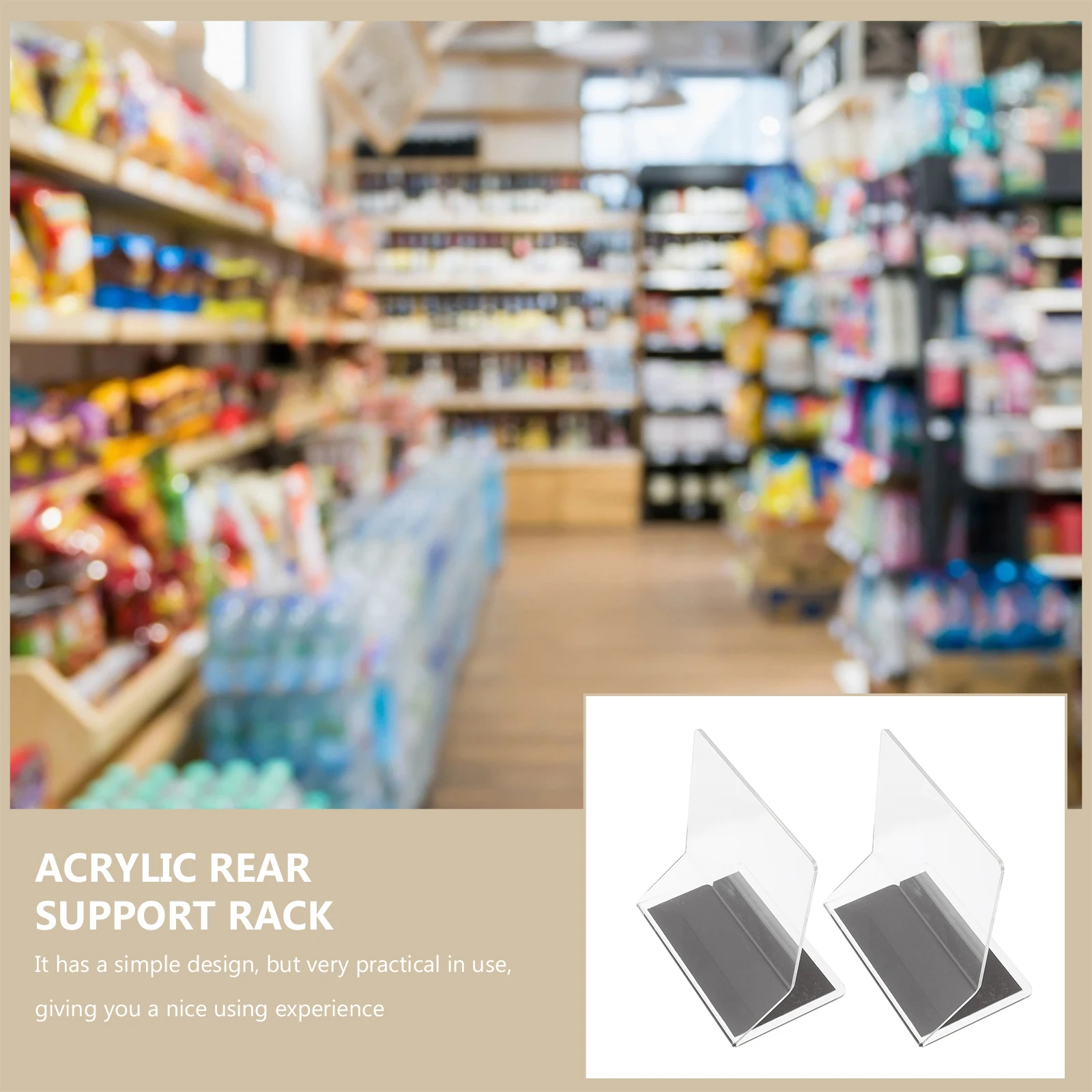 

2pcs Plastic Shelf Dividers Transparent Adjustable Supermarket Organization Racks For Store Snacks Goods Separator Commodity