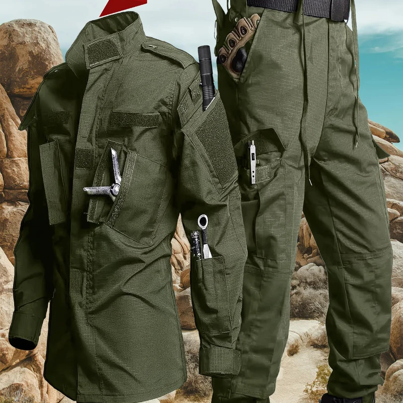 

Мужской тактический костюм-комплект для активного отдыха, охоты, туризма, с множеством карманов, износостойкая рабочая одежда, повседневная спортивная экипировка для тренировок