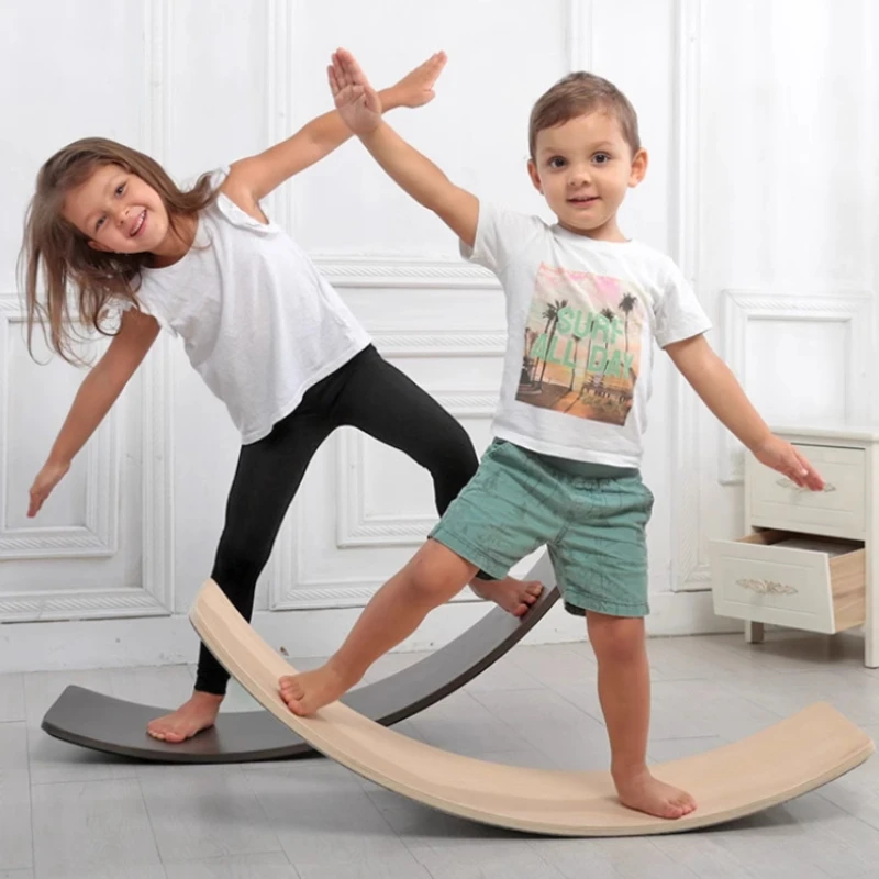 

Wooden Seesaw Indoor Curved Board Outdoor Sports Toys Child Balance Toy Baby Double Wooden Outdoor Seesaw Yoga Board Kids Gift
