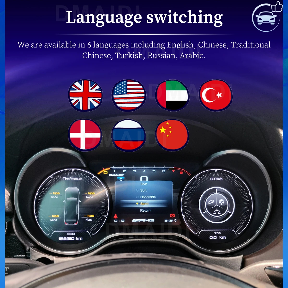 หน้าจอแสดงผลดิจิตอลในรถยนต์ระบบ Linux ขนาด 12.5 นิ้ว สำหรับรถยนต์ ML/GL R Class ปี 2005-2017