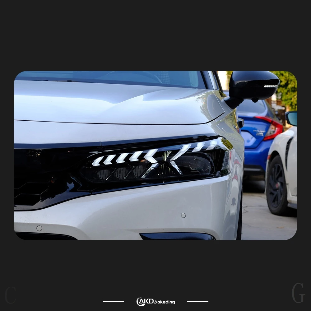 أضواء السيارة أجزاء لهوندا سيفيك X 2022-2024 مصابيح أمامية LED المصباح النهار تشغيل أضواء المزدوج العارض سيارة ضوء الجمعية #5