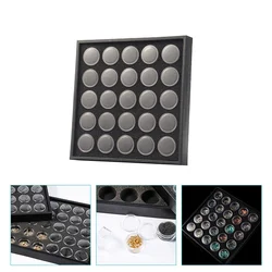 Nail Gems Box Nail Rhinestone Display Box Nail Jewelry For Nails Craft Diamond Bottle Beads Storage Organizer (25 Grids)