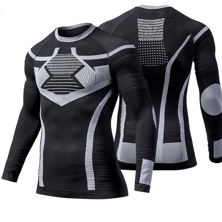 Compressão Camada Base Ciclismo Ski e Snow Wear Suit para homens, camisas de motocross, protetor de malha sem costura, jaqueta Sweat-Wicking