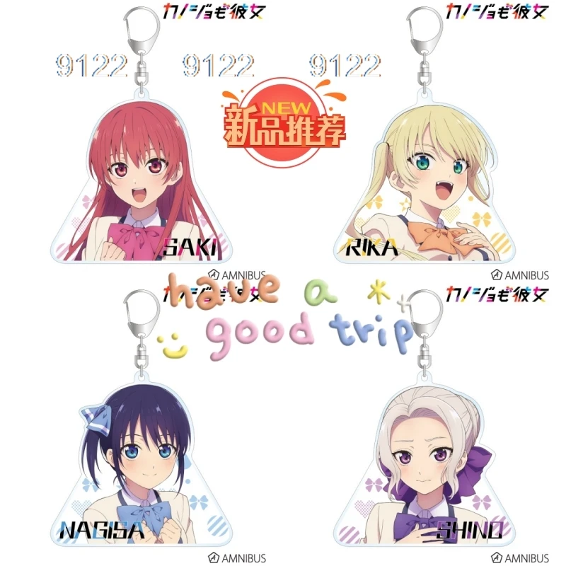 

Shino Acrylic figure Pendant Keychains Anime Kanojo mo Kanojo Accessories Car Key Chain Key Ring Phone Bag Hanging Jewelry Gifts