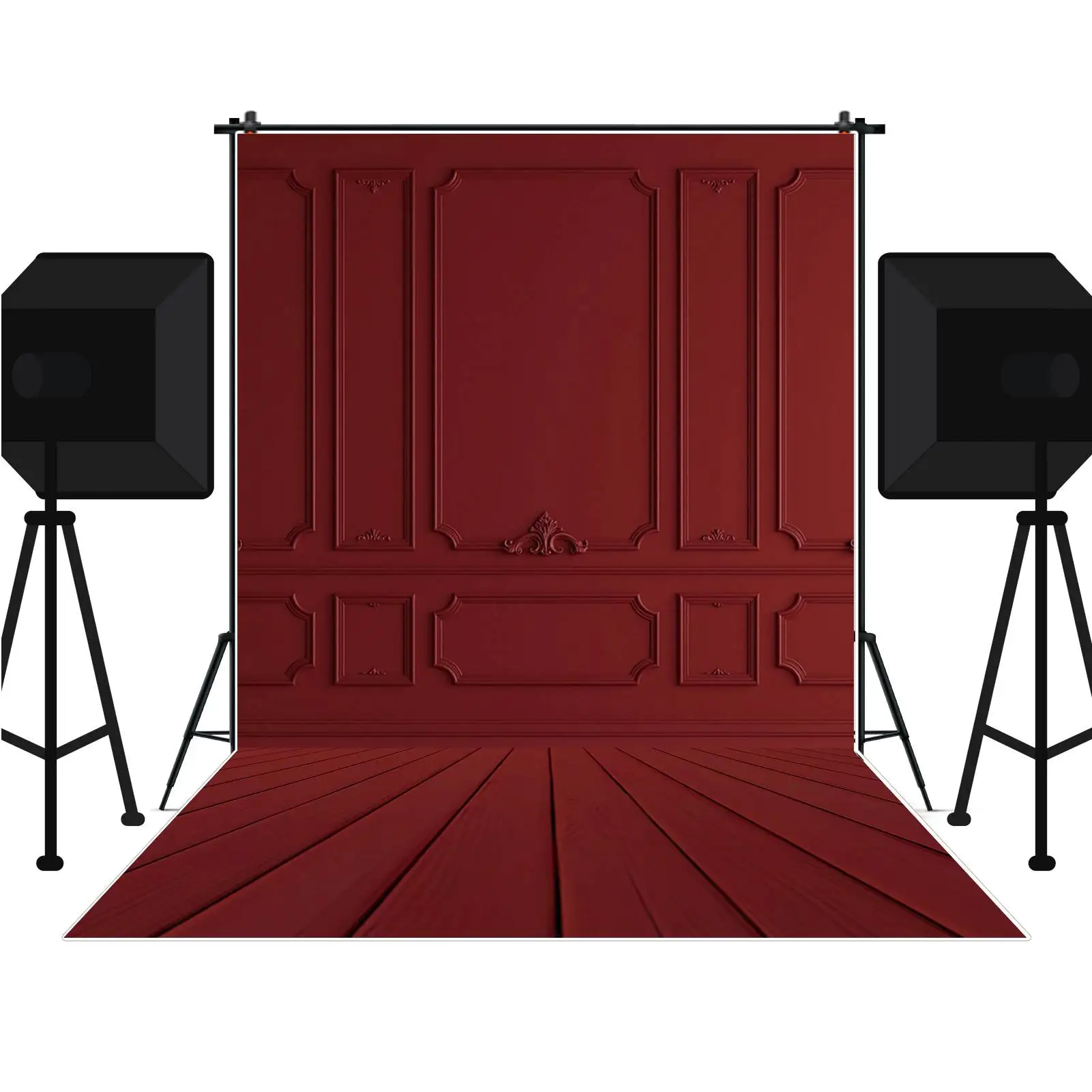 Red Photography Backdrop New Year Christmas Birthday Party Decoration Background Vintage Western Living Room Photo Wall Supplier