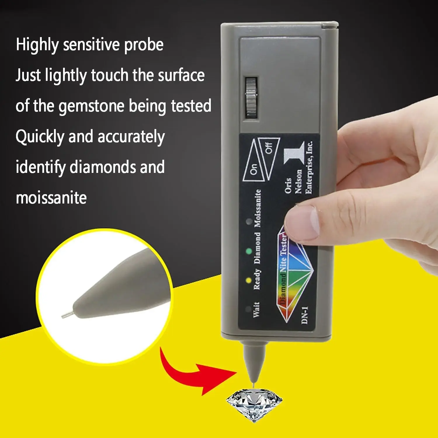 2 in 1 High Accuracy Jewelry Tester Pen Portable Diamond Moissanite Detector Precise Gemstone Identification Tool Fast Check
