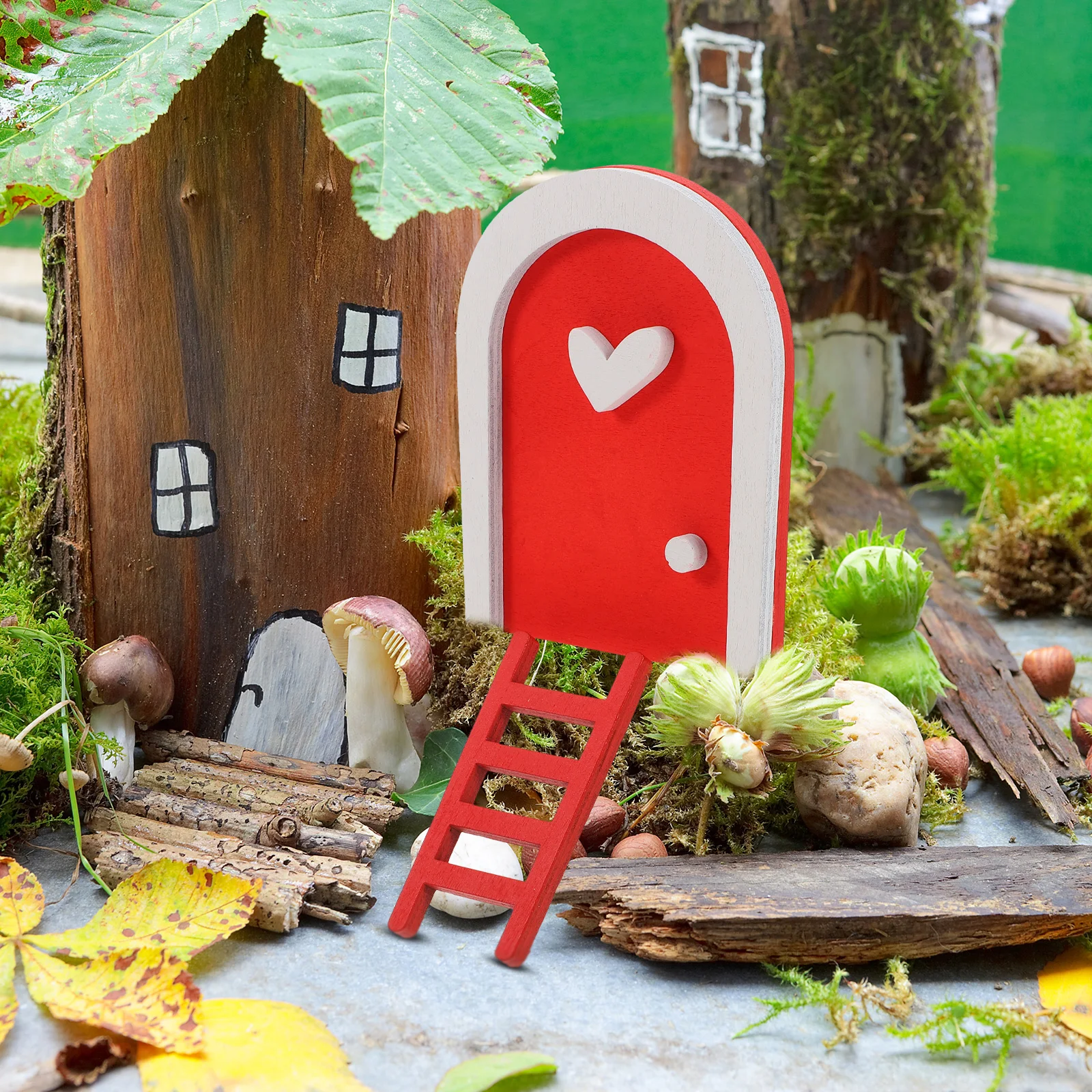 

2 pcs Mini Wood Door Wooden Decoration Fairy Garden Ornaments Creative Home DIY Dollhouse Furniture Landscape Accessories