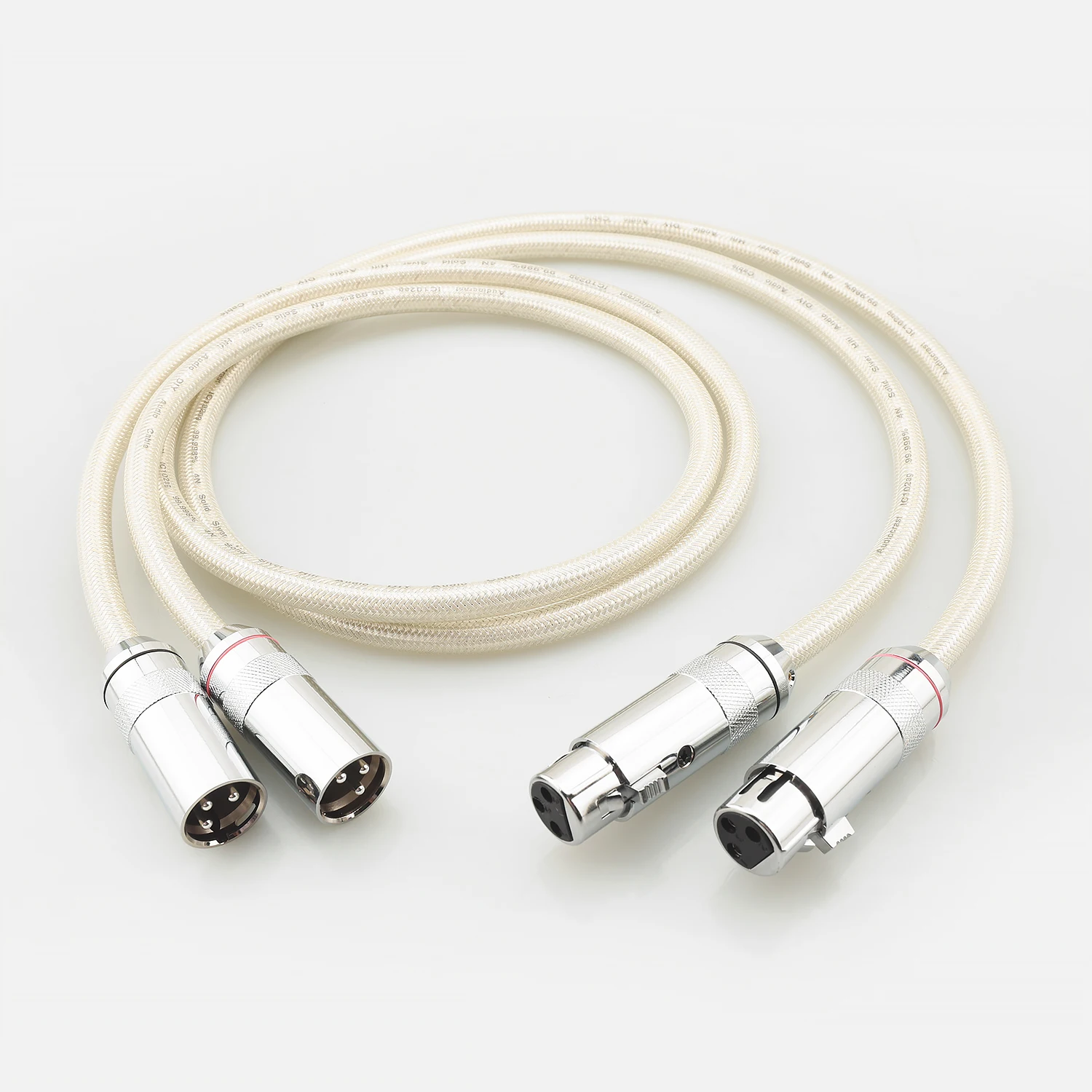 Pair Audiocrast IC102AG HIFI 3Pin XLR Balanced Interconnect Cable 99.998% Solid PSS Pure Silver Cable For DAC Preamp Amplifier