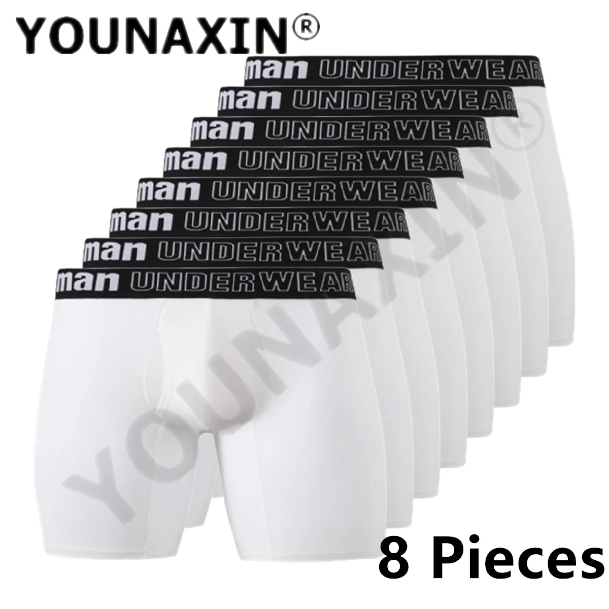 8 Pack Men Big Size Sport Underwear Crotch Opening White Boxers Briefs Sexy Panties Knickers Underpants Boy Undies Homme Trunks