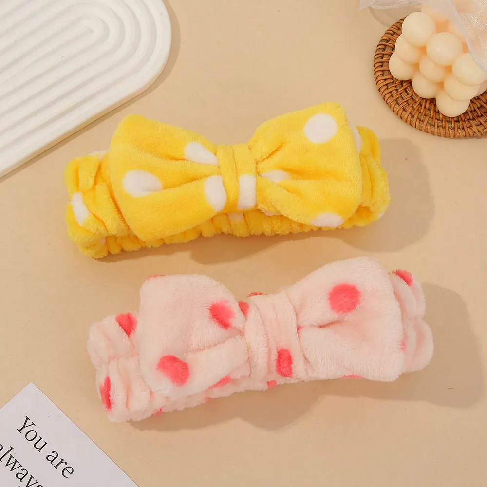 

Bow Wash Hair Ties For Girls Wholesale Solid Color White With Makeup Simple Sweat Wristband Flannel Hair Ties