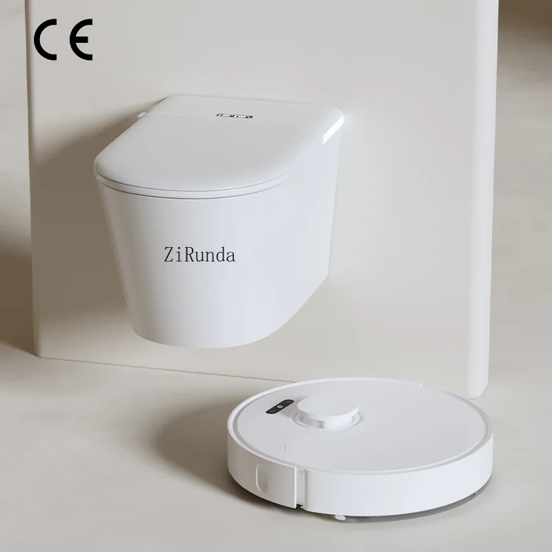Hanging smart toilet with warm water washing function, seat heating function, P-trap, smart sensor,  wall-mounted smart toilet