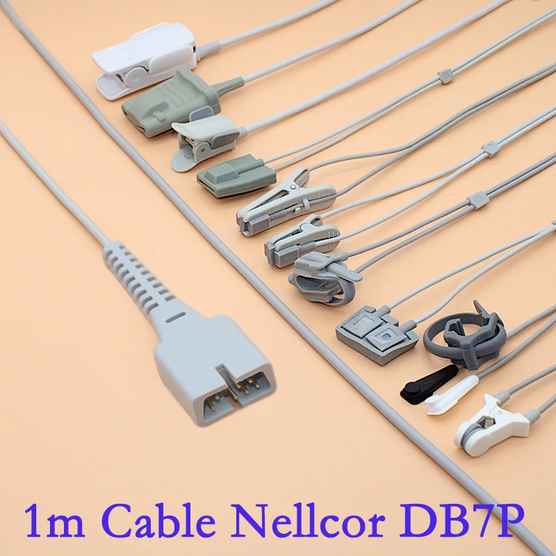 

DB7P DS100A 1m SpO2 Sensor Cable for Nellcors / Adecon / Edan / Philips / Biocare / Comen / Goldway / Mindray Patient Monitor