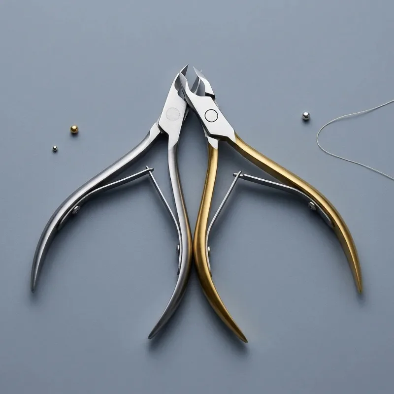 1Pc Professional Golden Cuticle Nipper Stainless Steel Nail Clipper Dead Skin Remover Manicure Pedicure Tool for Salon & Home