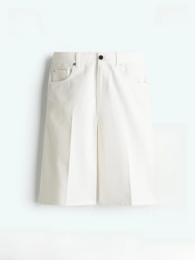 

Low Waist Five-Point American Style Loose Women's Jeans Summer New Arrival H&M Coated Denim Cotton 100% Shorts Length