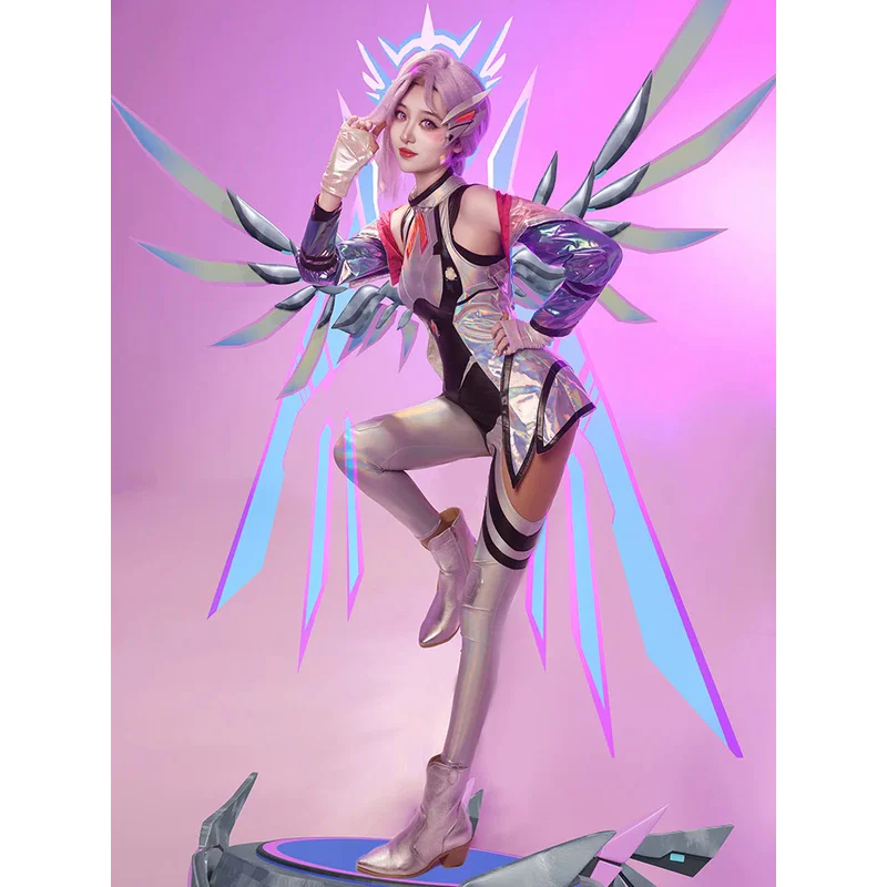 ROLECOS LOL Battle Dove Seraphine Cosplay Costume Game LOL Anima Squad Seraphine Cosplay Outfit Halloween Women Suit New Skin