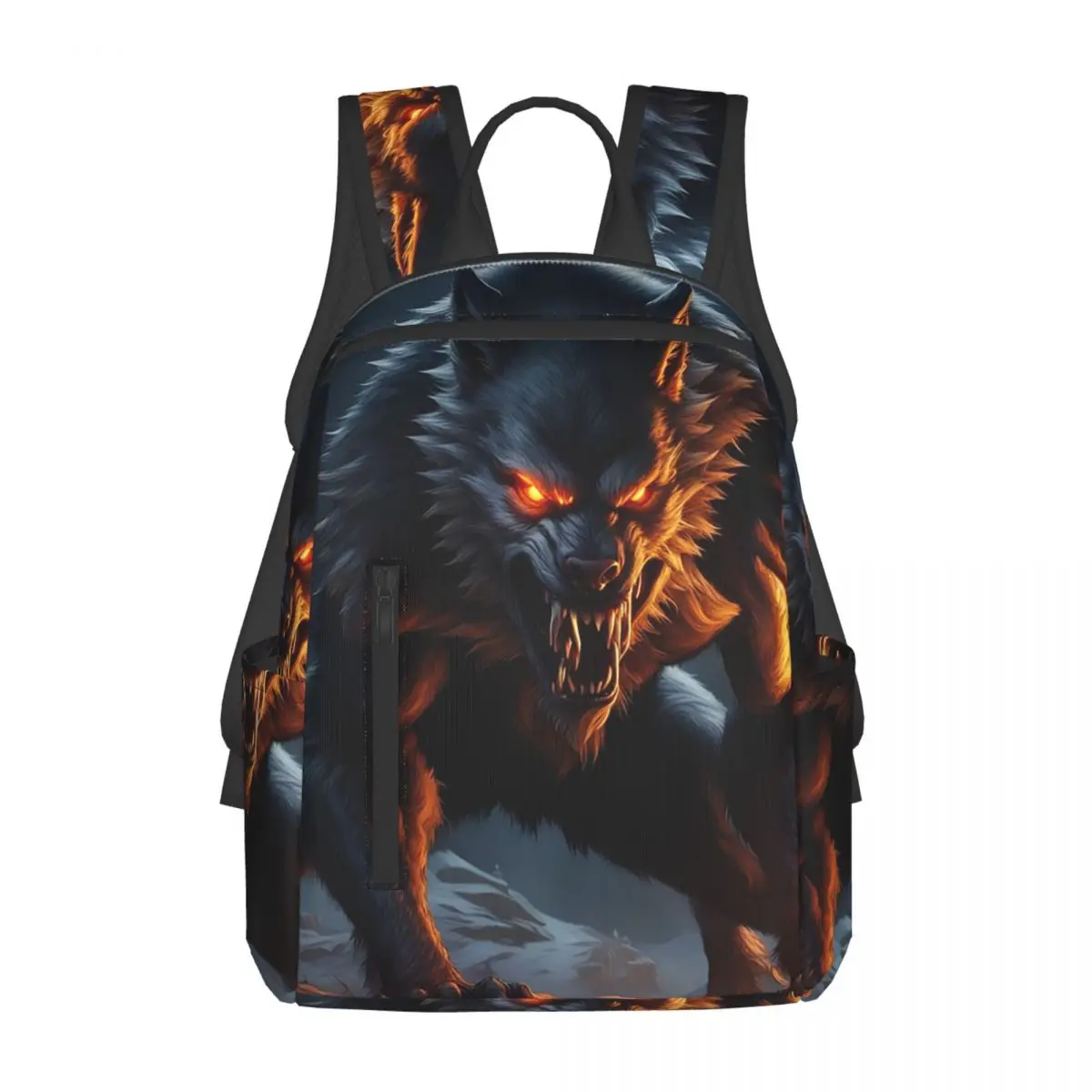 狼男バックパック-デイパック-大容量-男の子-女の子-ブックバッグ-スクールバッグ-ショルダーバッグ-男性用-女性用