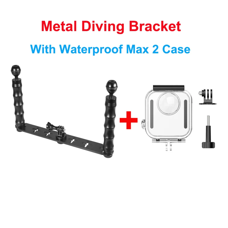 Wasserdichtes Gehäuse für GoPro Max 2-Gehäuse, Tauchschutz, Anti-Drop-Schutzhülle mit Dual-Handhalterung unter Wasser – Detail 10