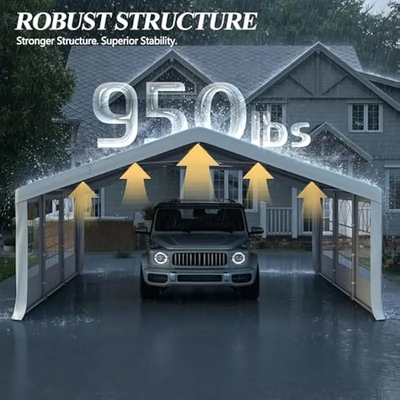 20 FT x 20 FT Extra-Large Waterproof Canopy Tent with Galvanized Steel Frame, Ventilated Sidewalls, Easy Setup Design, Stable Gr