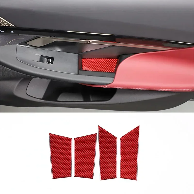 For BMW 5 Series G60 2024+ Soft Carbon Fiber Car Door Storage Box Slot Pad Sticker Protection Car Interior Accessories